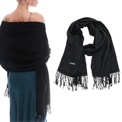 Ezranova Lightweight Soft Shawls and Wraps for Women, Black