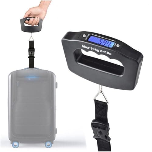 Gocob Luggage Scale Portable Digital Weight Scale for Travel Suitcase Weigher with Tare Function 110 Lb/ 50Kg Limit, Black