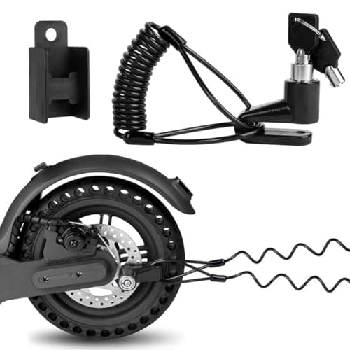 Ainiv Bike Lock, Disc Brake 1300mm/12mm Cycling Cable Lock with 2 Keys,Electric Scooter Accessory Anti-Theft for Xiaomi M365/Pro,Bike, Electric Bike, Skateboards, Strollers, B Black (F5EU-3251053)