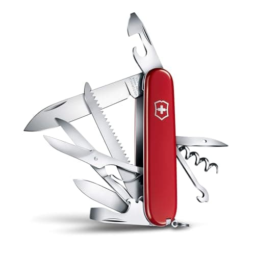 Victorinox Huntsman Swiss Army Knife - 15 Function Multitool - Red