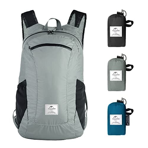Naturehike Ultralight Foldable Waterproof Backpack by 30D Nylon Fabric Dry Bag for Hiking Camping Outdoor Travel Grey