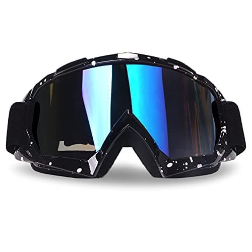 4-FQ Motorcycle Goggles Dirt Bike ATV Goggles(Black Frame+Color lens)