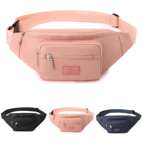 Bumbags for Ladies Bum Bag Fanny Pack Men Women Waist Pack Lightweight Adjustable for Running Walking Hiking Jogging (Pink)