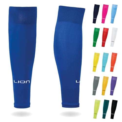 LION SPORTSWEAR Football Sock Sleeves To Accompany Grip Socks - Fits Over Calf/Shin Pads - Variety Of Colours To Match Your Team Kit (Royal Blue)