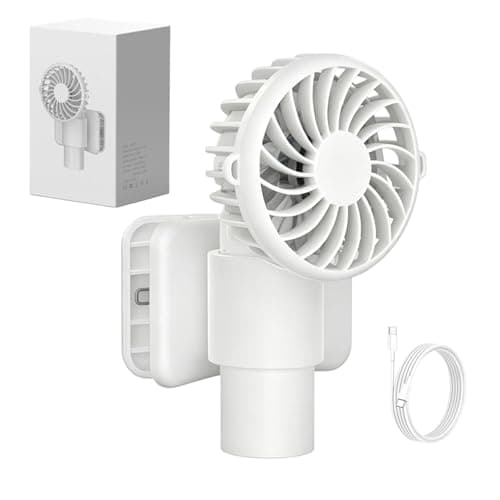 Civori Portable Mini Clip Fan, 3 Speed 90° Adjustable Umbrella Fan, Detachable Wearable Handheld Personal Cooling Fan for Stroller, Camping, Outdoor, Travel(White)