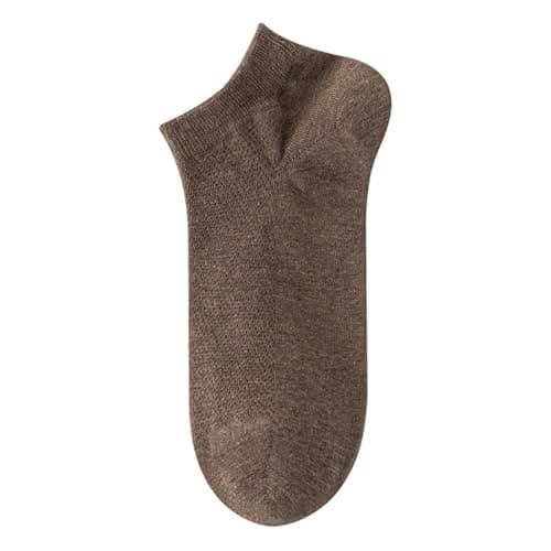 Yizelli 3 Pairs Cotton Casual Boat Socks for Men Breathable Low Cut Ankle Socks for Spring Summer (Dark Brown)