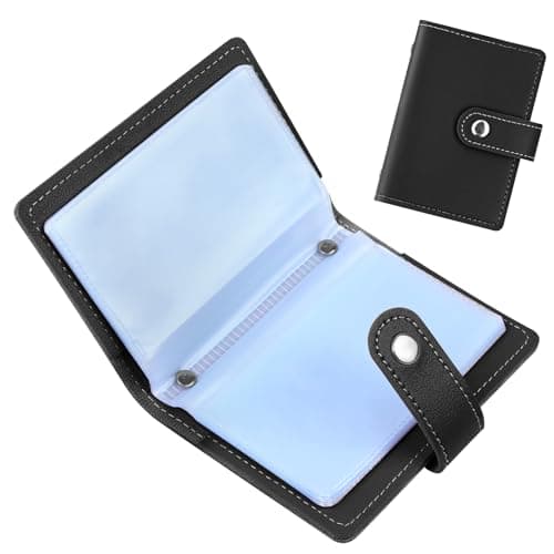 OSDUE Credit Card Holder for Women Men, Slim RFID Blocking Debit Card Wallet Soft PU Leather ID Bank Card Case with 26 Thickening Card Slots Travel Business Card Case (Black)