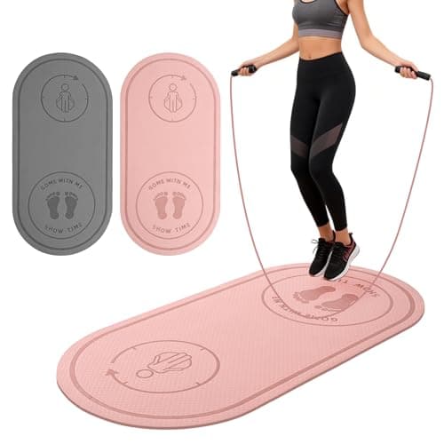 GREENSAPPIRE Yoga Mat Multi-Purpose Extra Thick Skipping Rope Mat Jump Rope Mat Foam Exercise Mats for Home Gym Floor Protection Cardio HIIT Yoga Non-Slip Shock 123X62X0.5CM (Pink)