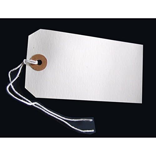250 Large Reinforced White Strung Tags Luggage Labels 120 x 60mm