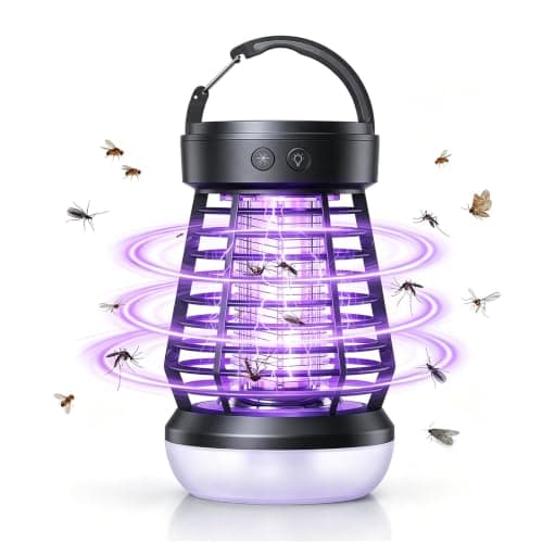 Rechargeable Fly Zapper, Portable Mosquito Killer Lamp,Camping Bug Zapper