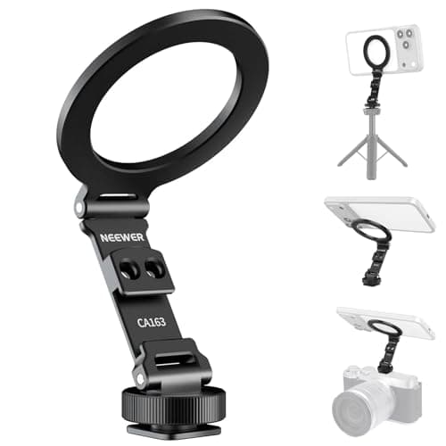 NEEWER Magnetic Tripod Phone Mount Cold Shoe Adapter, Aluminum, CA163