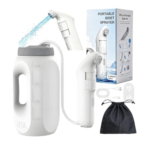 XFDZQQG Portable Bidet Electric,Travel Bidet Rechargeable,High Pressure Handheld Bidet Sprayer with 2.5L Water Tank,Peri Bottle 70-Minute Usage,Muslim Shower,Outdoor & Camping Toilet uk shatafa