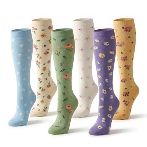 LEOSTEP Compression Socks 6 Pairs for Women Men, 20-30mmHg Support