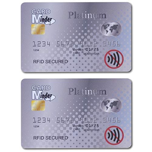 Card Minder RFID/NFC Blocking Card - Contactless Card Protection - 1 Card Protects Your Entire Wallet - Next Gen with No Need for Sleeves (2 Cards, Platinum Card)