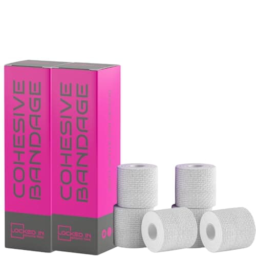 Cohesive Bandage 7.5cm x 4.5m - Self Adhesive Bandage Tape for Injury Recovery, Compression & Ankle Support - Elastic, Sweat-Resistant, Breathable - for Joints, Wrists, Knees & More (White, 6 Rolls)