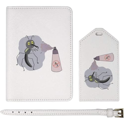 Azeeda 'Bug with Spray' Passport Travel Set - White (PA00035073)