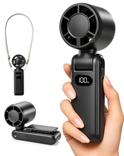 TUNISE Portable Fan, Handheld Fan Rechargeable 3600mAh, Mini Personal Fan