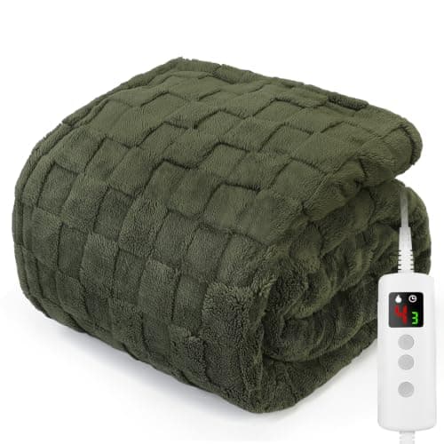 Heated Blanket, Electric heated throw 160x130CM Green, Electric Blanket