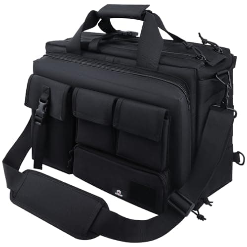 GES 15.6 inch Laptop Bag, Multi-funtion Men's Outdoor Tactical Nylon Shoulder Laptop Messenger Bag,Briefcase Handbags for Camera/Tablet/Notebook (Black)