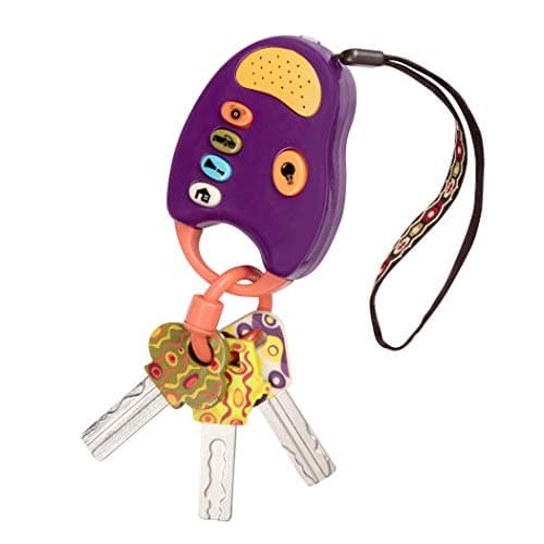 B. toys Toy Car FunKeys with Lights and Sounds, Purple, Pretend Play