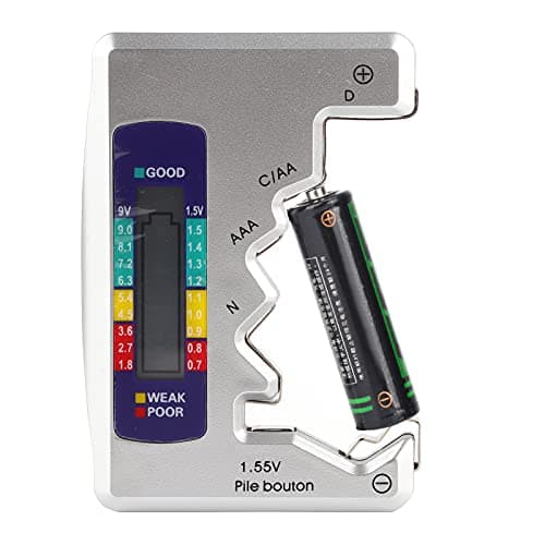 Jeffergarden Universal Battery Capacity Detector Tool with LCD Screen Multi-Level Slots for AA AAA 9V Rechargeable Batteries Portable Battery Tester for Home Office Travel