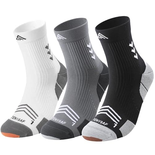 Lounwee Mens Compression Running Socks: 360° Targeted Support Secure Fit