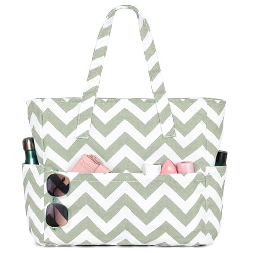 oscaurt Beach Bag Waterproof Beach Bags with 8 Pockets Tote Bag for Women Holiday Bags Lightweight Travel Bag Handbags for Pool Work Gym Shopping Bag Gifts for Women