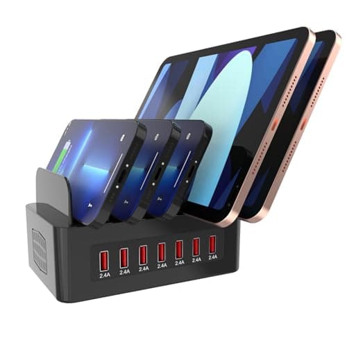 150W High Power, Mobile Phone Storage Stand Charger, 7-Port, 5-Port, 16-Port USB Multi-Port Charger, Fast Charging Station Base,A