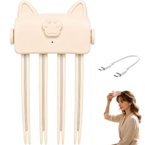 Heated Hair Volume Clip,Wireless Heated Volumizing Root Lift Clip,Beige-B