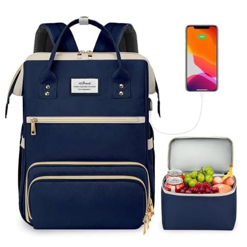 ETRONIK Laptop Lunch Backpack for Women, 15.6 inch Laptop Backpack