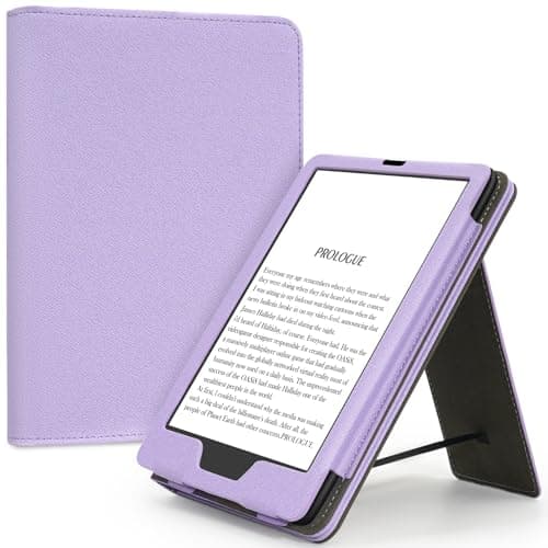 Slim Case for 7"/6.8" Kindle Paperwhite with Hand Strap(12th/11th Generation 2024/2021) and Kindle Colorsoft Signature Edition,Stand Cover and Card Slot,Premium PU Sleeve with Auto Wake/Sleep,Purple