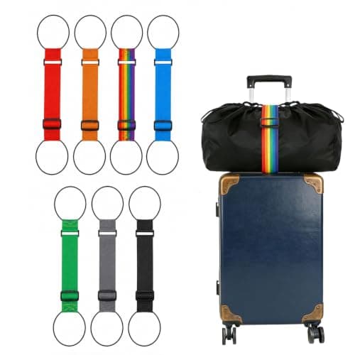 Ruispeed 7-Pack Luggage Straps for Suitcases, Adjustable Elastic Connector Belts for Travel Organization, Bag Security and Multi-Purpose Case Straps