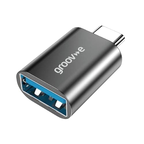 groov e USB-A to USB-C Adapter - Compact Converter for Connecting USB-C Cables to USB-A Ports on Computers and Chargers - Silver