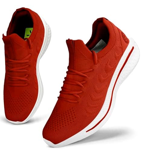 Giniros Casual Trainers Athletic Sneakers Gym Sports Shoes for Women Red 5