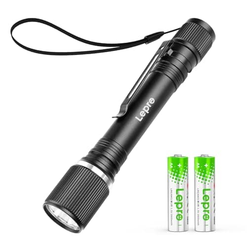 Lepro Pocket Torch Battery Powered, Small Bright LED Flashlight with Clip