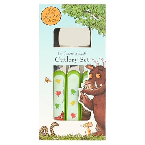 The Gruffalo Kids 3 Piece Cutlery Set by Polar Gear – Child-Friendly Stainless Steel Flatware Set with Fork, Knife, and Spoon – Perfect for Toddlers and Preschoolers, Green