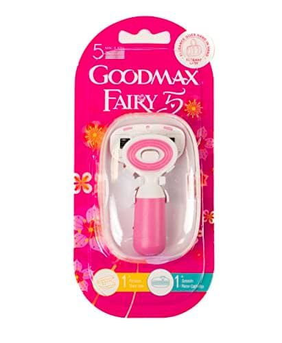 Goodmax Fairy Mini Lady Razor for Women - Travel Size with Case - 5 Nano Blade - Moisture Bar Strip Dual Lubrication
