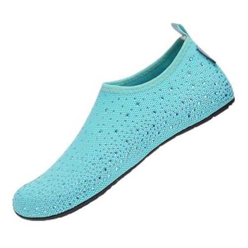 Womens Barefoot Water Shoes, Travel House Slippers for Indoor and Outdoor Aqua Socks for Beach, Swim, Surf, Yoga, Dancing, Camping Must Haves (Sky Blue,4.5)