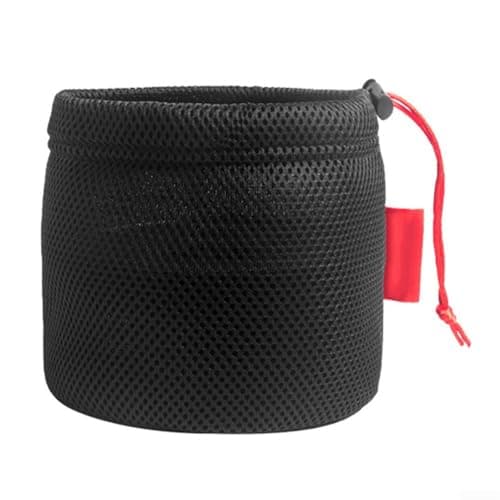 Mesh Pot Organizer Bag for Camping Cookware Storage, Breathable Outdoor Kitchen Gear Pouch with Drawstring, Anti-Collision Hiking Stove Carrier and Water Bucket Mesh Holder,(17 * 17cm)