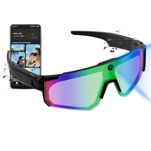 QQCHGOL 2026 4K Al Camera Glasses,8MP Smart Bluetooth Sport Cycling Eyewear