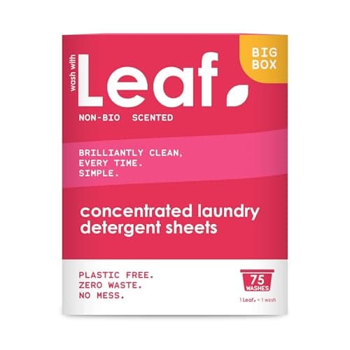 Wash With Leaf Non-Bio Laundry Detergent Sheets - Travel Size, 75 Washes