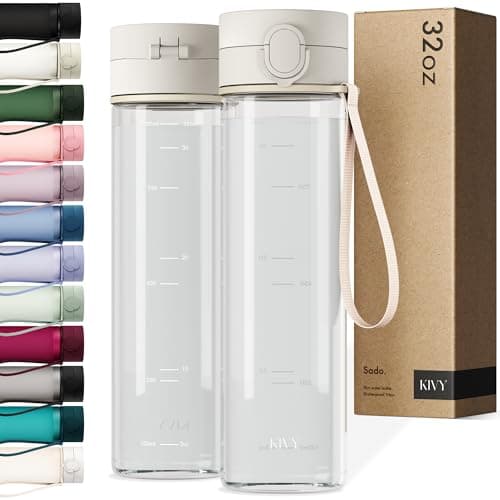 KIVY Tritan Water Bottle 32oz with Flip Lid - Leakproof & Dishwasher Safe