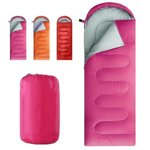 Sleeping Bag for Camping,Sleeping Bags for Adults Backpacking Waterproof,3 Seasons Adult Blanket,Small Packed Ultralight Carry Bag, Soft,Thick and Warm,for Outdoor Camping,Travel,Hiking (Rose red)