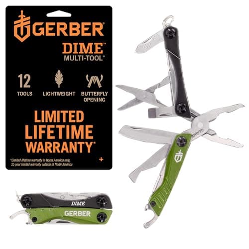 Gerber 1027828 Dime Mini Multi Tool - Green, 13.97 cm*15.24 cm*1.52 cm