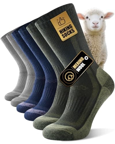 Veximora Merino Wool Hiking Socks for Men Women, Multicolor 9-12, 3 Pairs