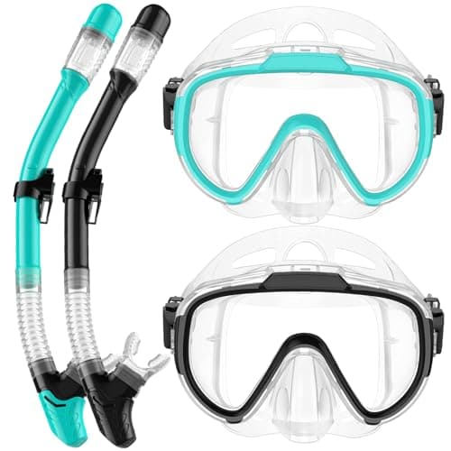 Lealinga Snorkel Set Adult Kid Panoramic View Snorkel Mask with Travel Bag
