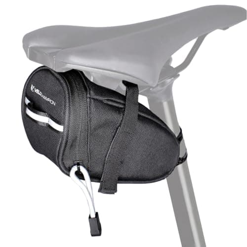 VeloChampion Bike Saddle Bag, 1 Litre Bicycle Travel Bag, Black