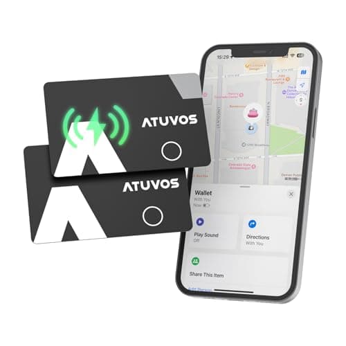 ATUVOS Wallet Tracker Card -2Pack (Wireless charging) Air tag (iOS Only)