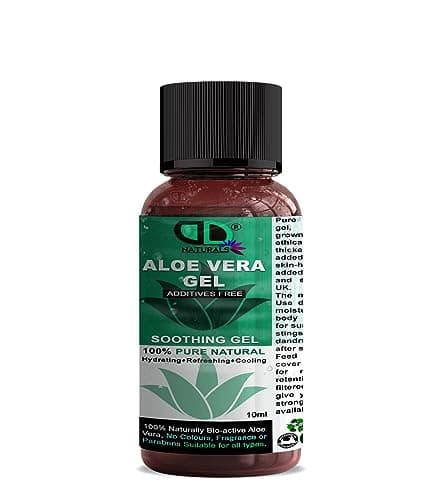 10ML | Organic Aloe Vera Gel 100% Pure Natural from Freshly Cut Aloe, Soothing & Hydrating, Rich in vitamins, bug bites and minor burns, Ideal for all skin types, Cruelty-free & Vegan