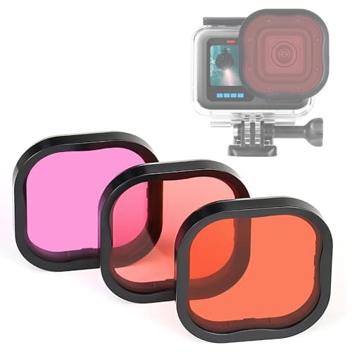GEPULY Red Filters for GoPro Hero 8 9 10 11 12 13 Official Waterproof Case